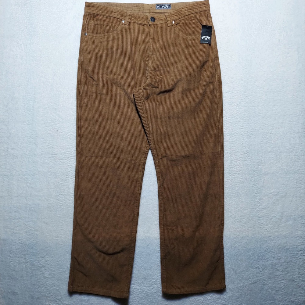 Billabong The 55 Cord Pant Men 34 Brown Brand New Corduroy Straight Leg Casual